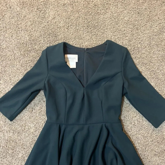 BHLDN Valdis Midi Dress Holly Green Womens size 8 Holiday Event Fit Flare Chic - Picture 5 of 16
